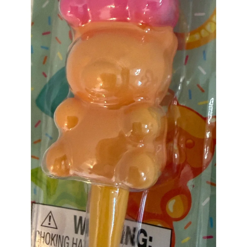 Gummy Bear Squishy Pen Anti-Stress Sensory Fidget Toy Blue Pink Orange NEW